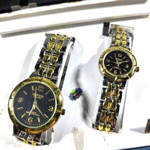 Watch Set Geneva Classic His & Hers Gold tone Silver tone  In Original Box